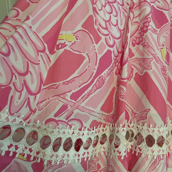 Lilly Pulitzer Pink Flamingo Embroidered Skirt - Picture 3 of 6